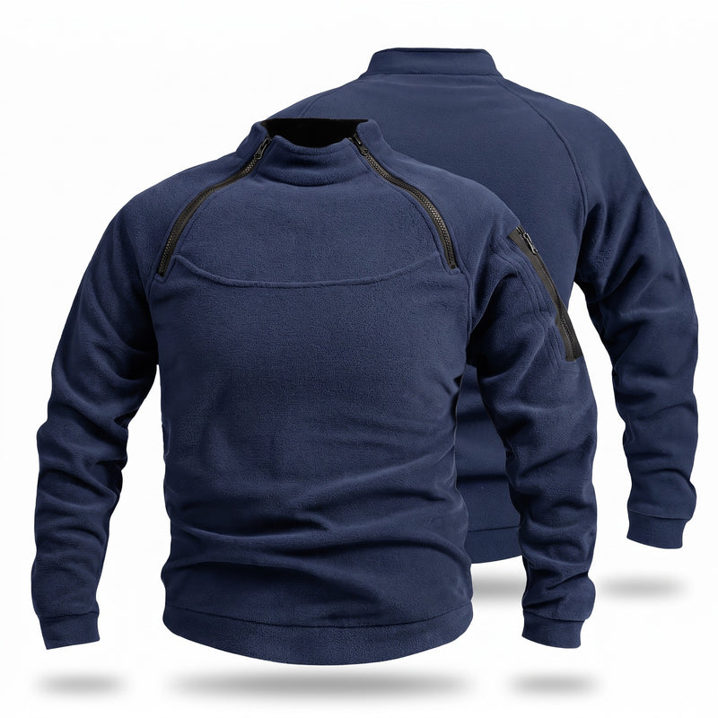 Men's Fleece Pullover Two Pack Half Zip Stand Collar Contrast, product photo 12