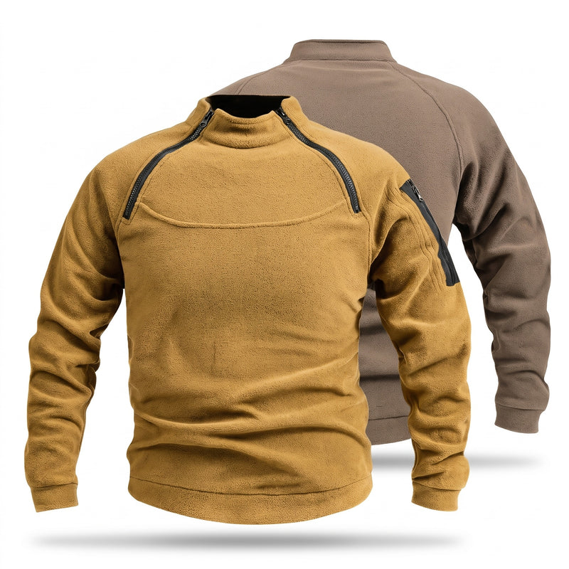 Men's Fleece Pullover Two Pack Half Zip Stand Collar Contrast, product photo 17
