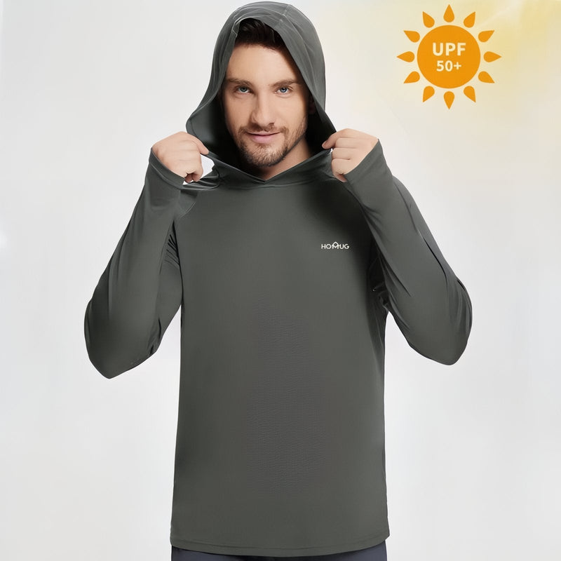 Men's Hiking Sun Shirt UPF 50+ Hooded Tee – product view 6 | Great Lakes Outdoor