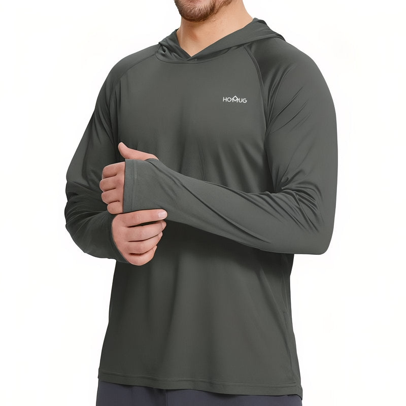 Men's Hiking Sun Shirt UPF 50+ Hooded Tee – product view 12 | Great Lakes Outdoor