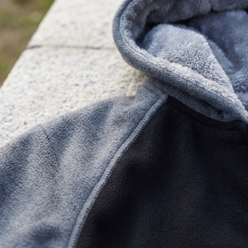 Men's Hooded Fleece Jacket Color Block Warm Casual Winter Coat, product photo 4
