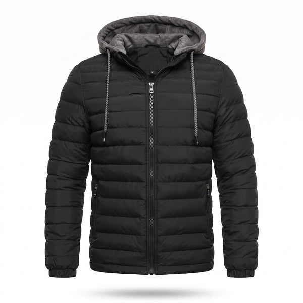 Men's Hooded Puffer Jacket Lightweight Insulated Quilted Winter Coat