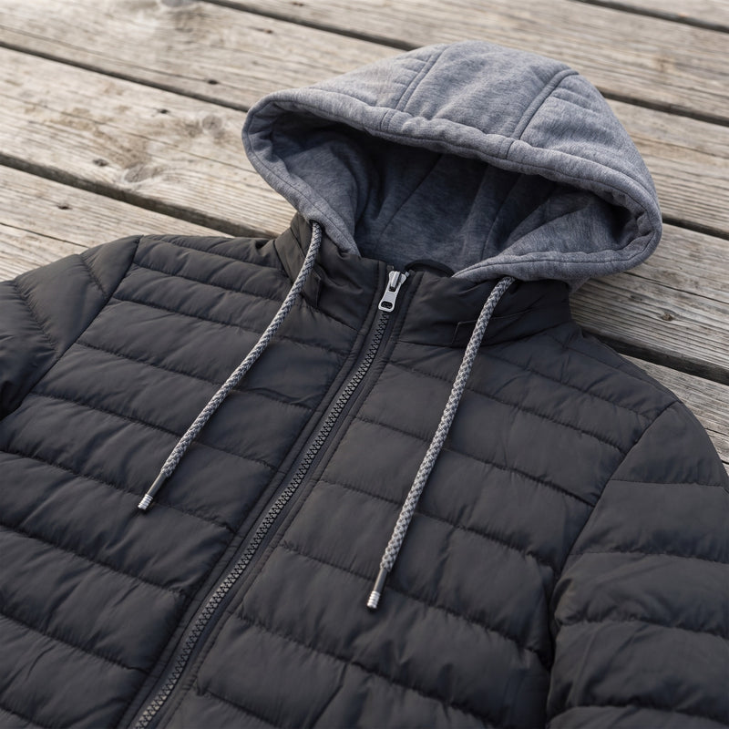 Men's Hooded Puffer Jacket Lightweight Insulated Quilted Winter Coat, product photo 4