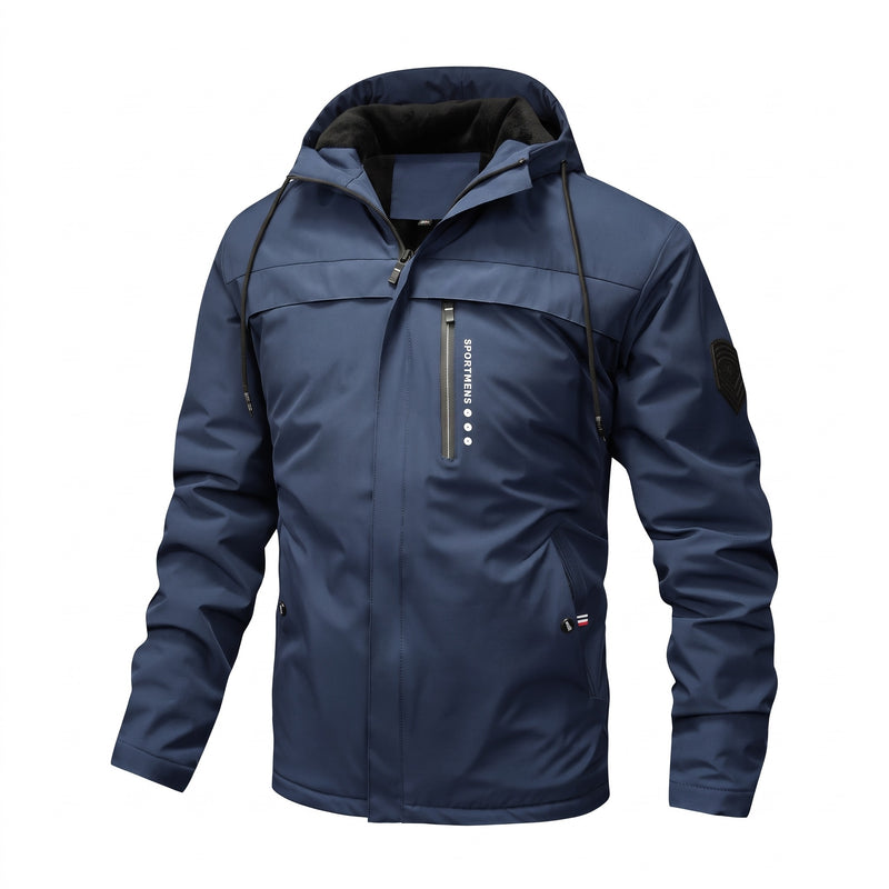 Men's Hooded Winter Jacket Thick Padded Warm Casual Fleece Coat, product photo 6