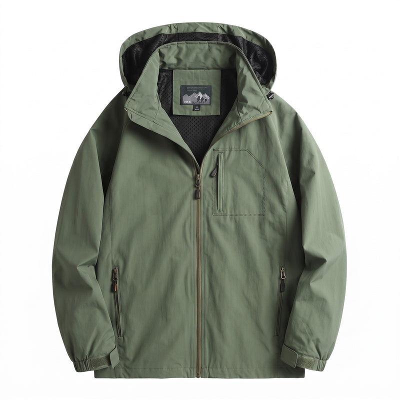 Men's Lightweight Hiking Jacket Stand Collar Multi Pocket Shell, product photo 6
