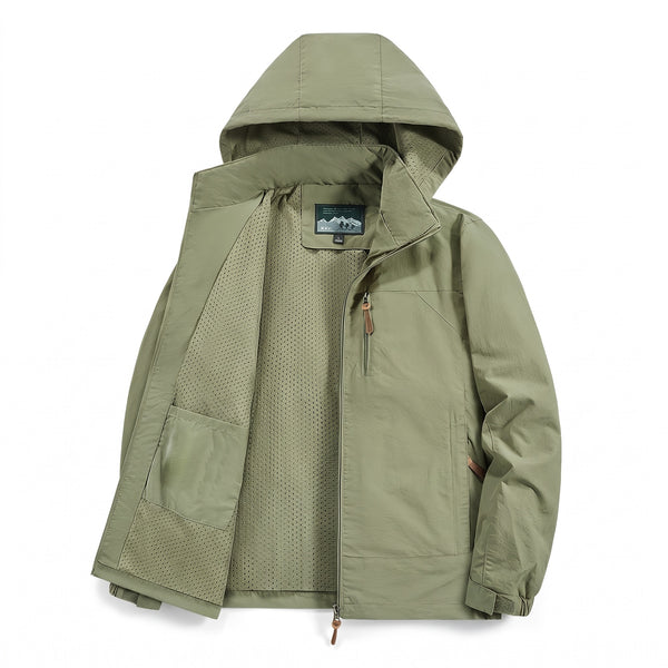 Men's Lightweight Polyamide Hooded Jacket Hiking Trekking Coat