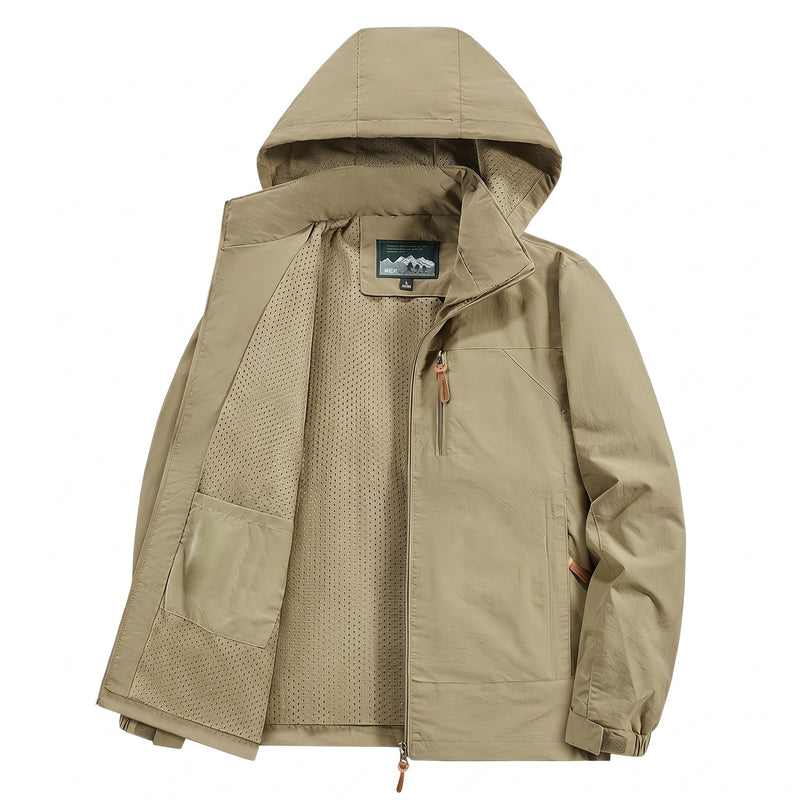 Men's Lightweight Polyamide Hooded Jacket Hiking Trekking Coat, product photo 6