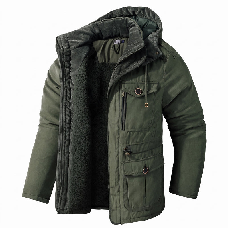 Men’s Lined Winter Jacket Warm Rugged Outdoor Field Coat, product photo 6