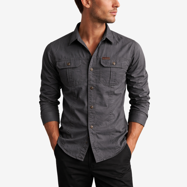 Men's Long-Sleeve Hiking Shirt Lightweight Durable Outdoor Button-Up