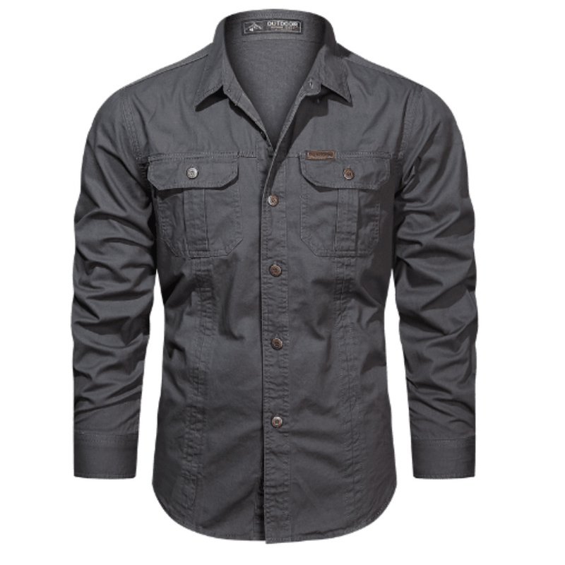 Men's Long-Sleeve Hiking Shirt Lightweight Durable Outdoor Button-Up – product view 2 | Great Lakes Outdoor