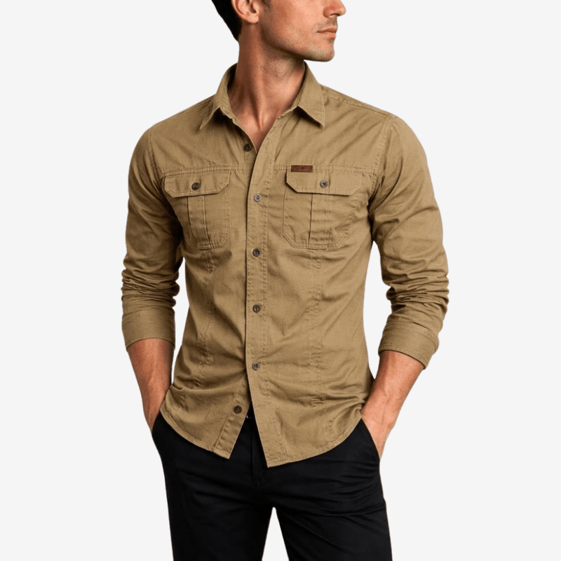 Men's Long-Sleeve Hiking Shirt Lightweight Durable Outdoor Button-Up – product view 5 | Great Lakes Outdoor