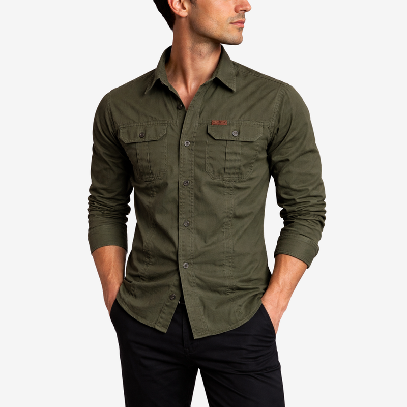 Men's Long-Sleeve Hiking Shirt Lightweight Durable Outdoor Button-Up – product view 9 | Great Lakes Outdoor