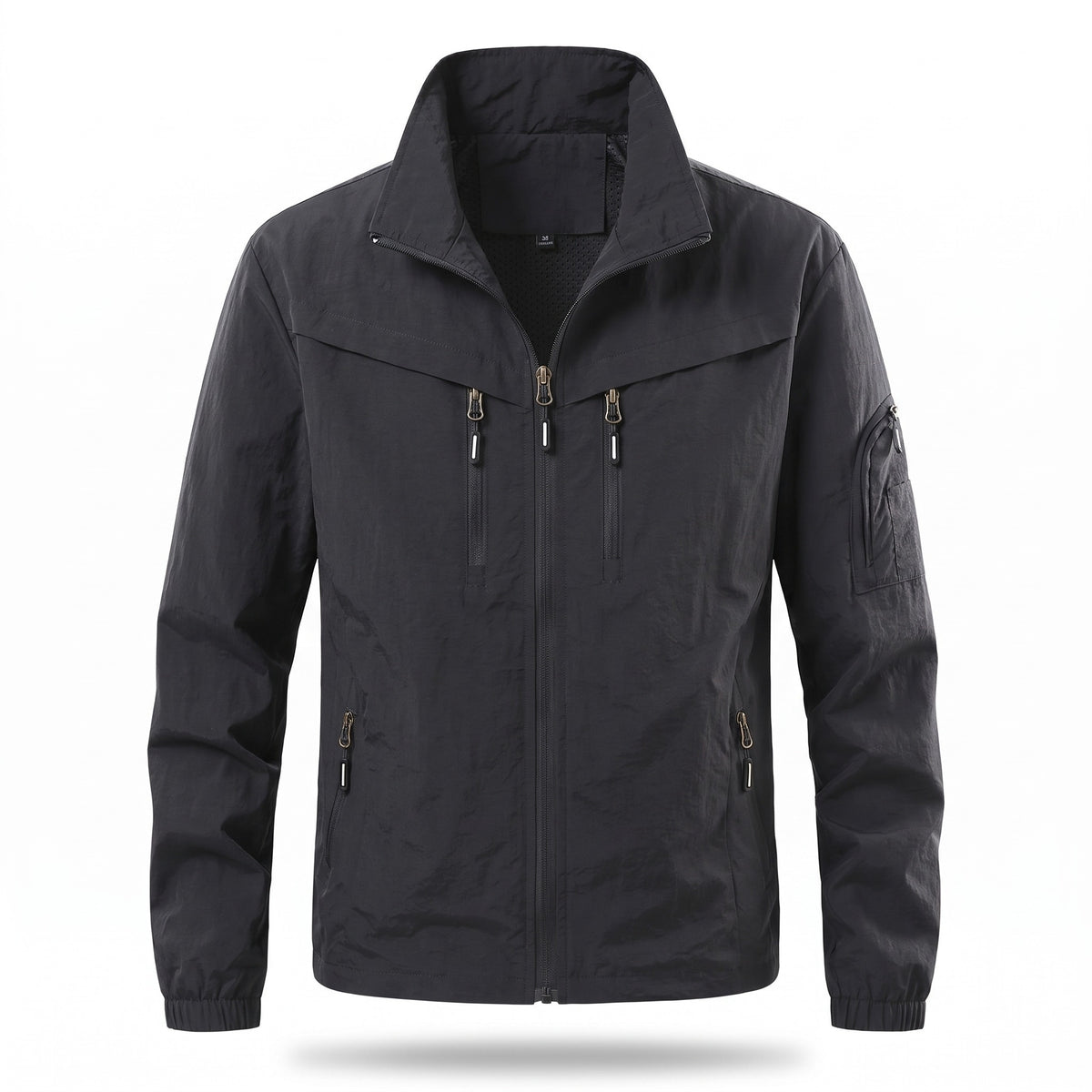 Men's Nylon Utility Jacket Mesh Lined Zip Pockets Pit Zips, product photo 1