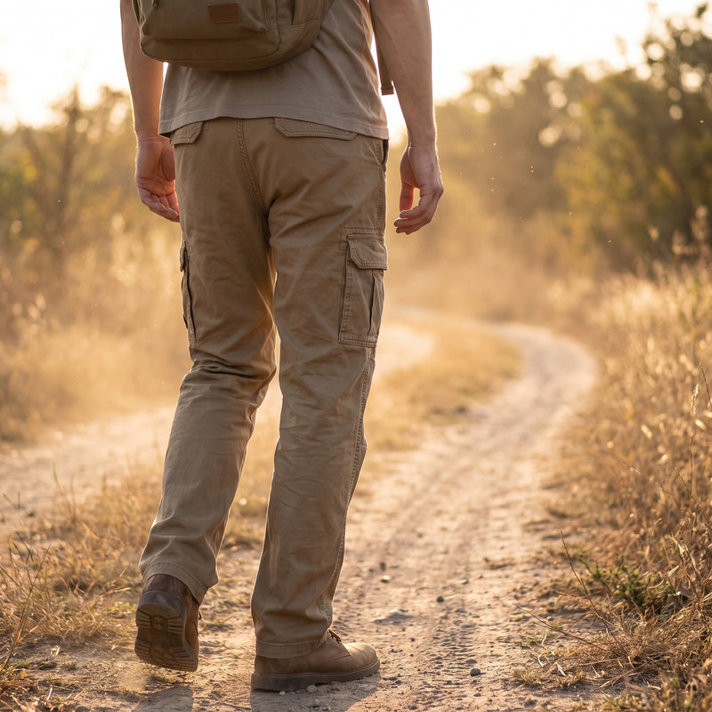 Men’s Organic Cotton Cargo Pants Relaxed Fit Multi Pocket, product photo 3