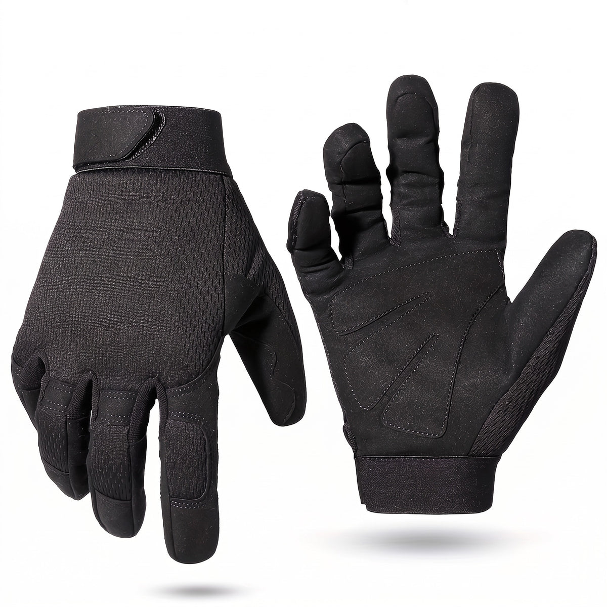 Men's Outdoor Gloves Full Finger Nylon Stretch Wrist Strap, product photo 1