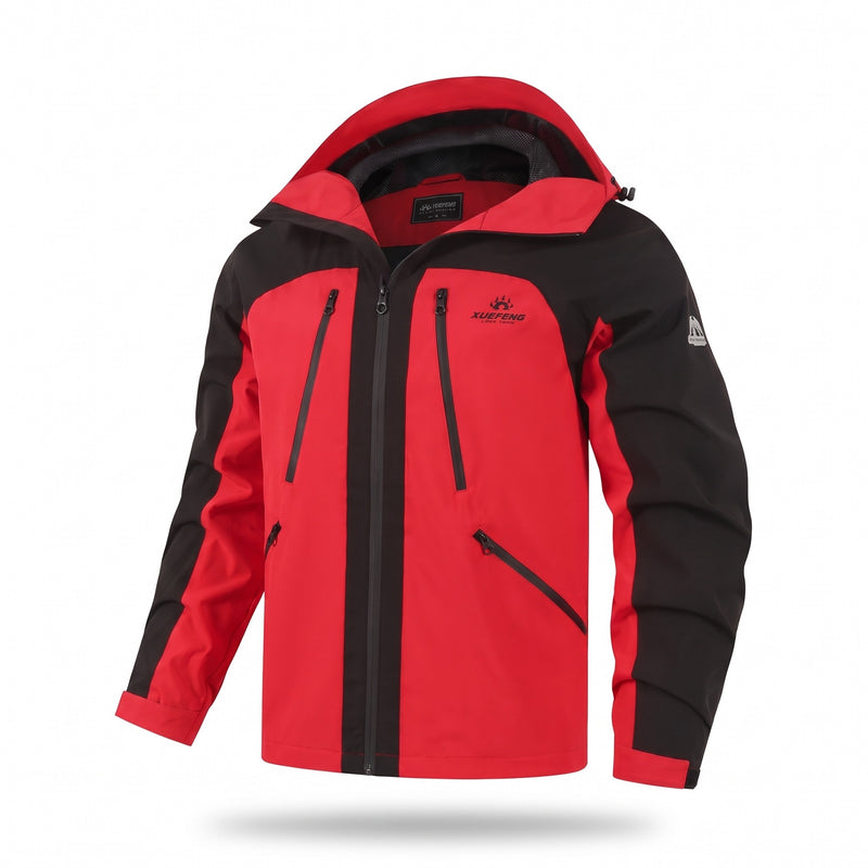 Men's Patchwork Softshell Windbreaker Hooded Casual Bright Coat, product photo 6