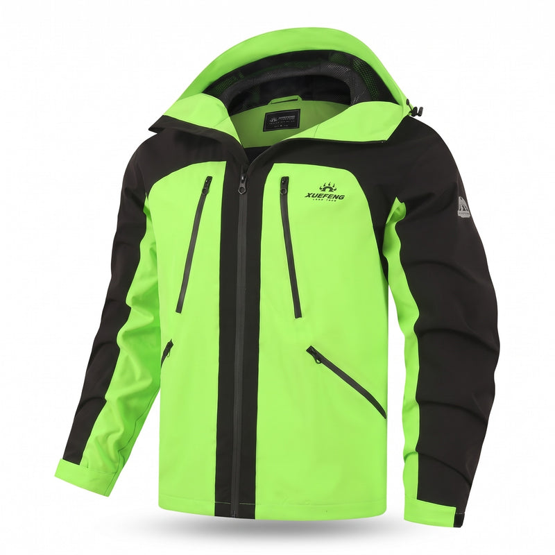 Men's Patchwork Softshell Windbreaker Hooded Casual Bright Coat, product photo 7