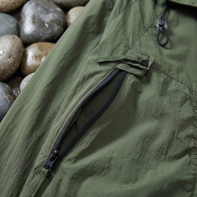 Men's Quick Dry Outdoor Jacket Hooded Zip Pockets Loose Fit, product photo 4