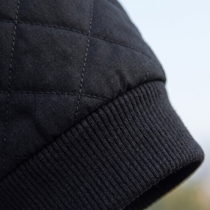 Men’s Quilted Bomber Jacket Cotton Blend Regular Fit Zip Button, product photo 4