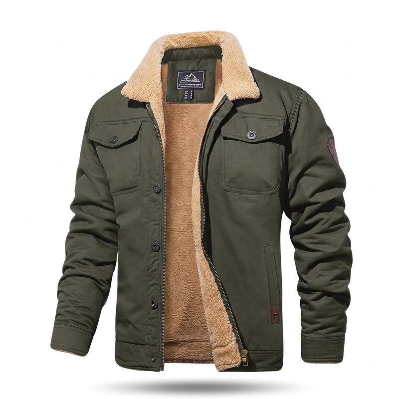 Men’s Quilted Bomber Jacket Cotton Blend Regular Fit Zip Button, product photo 8