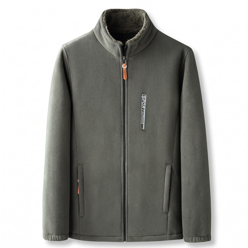 Men’s Reversible Fleece Jacket Double Sided Warm Autumn Winter, product photo 8