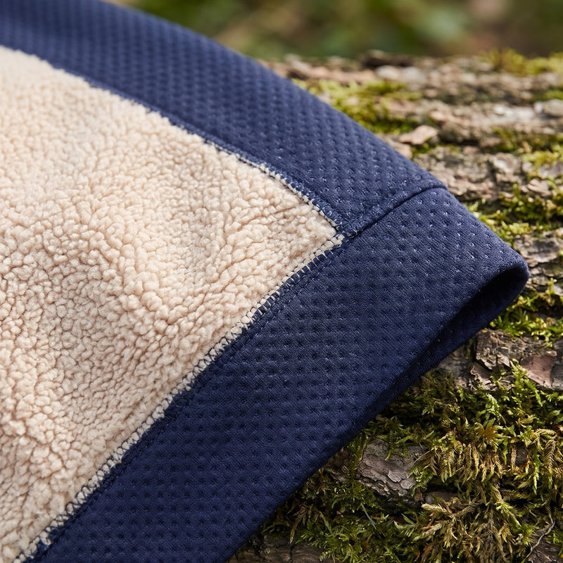 Men's Reversible Teddy Fleece Jacket Hooded Drawcord Two Sided, product photo 4