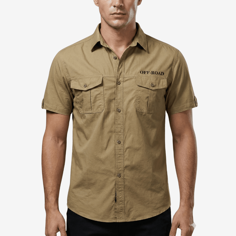 Men's Short Sleeve Cotton Hiking Shirt with Chest Pockets – product view 4 | Great Lakes Outdoor