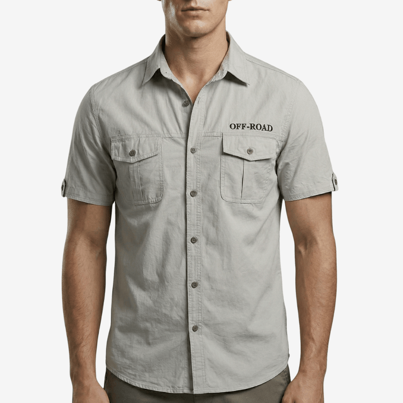 Men's Short Sleeve Cotton Hiking Shirt with Chest Pockets – product view 7 | Great Lakes Outdoor