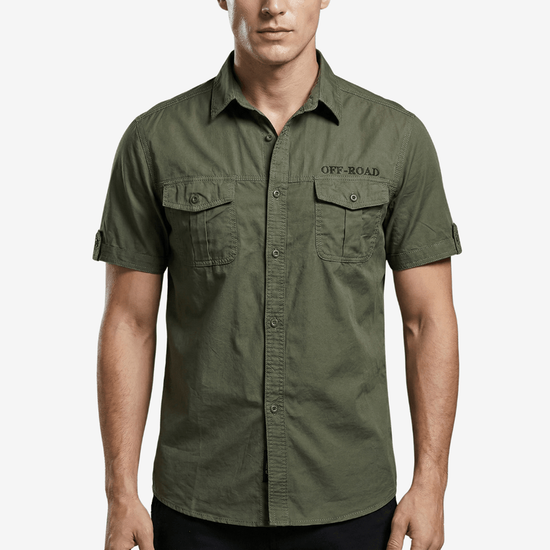 Men's Short Sleeve Cotton Hiking Shirt with Chest Pockets – product view 8 | Great Lakes Outdoor