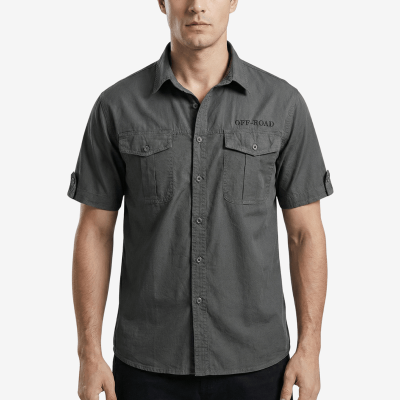 Men's Short Sleeve Cotton Hiking Shirt with Chest Pockets – product view 10 | Great Lakes Outdoor