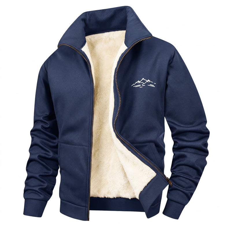 Men's Sport Jacket Stand Collar Full Zip Mountain Graphic, product photo 6