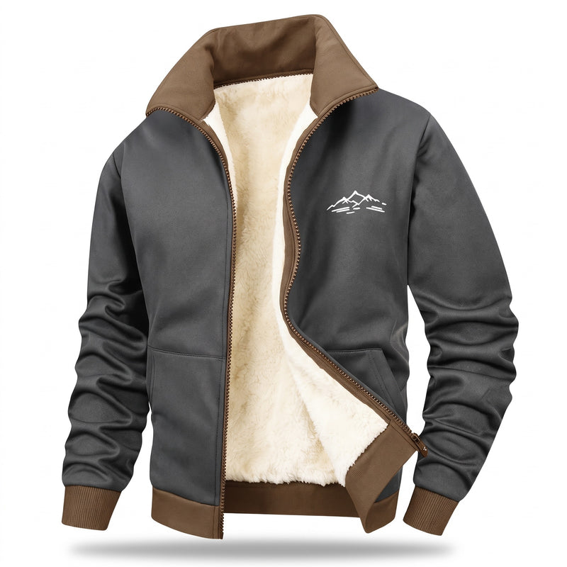 Men's Sport Jacket Stand Collar Full Zip Mountain Graphic, product photo 7