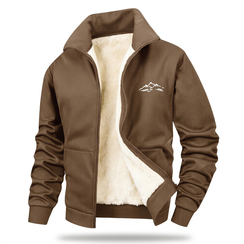 Men's Sport Jacket Stand Collar Full Zip Mountain Graphic, product photo 9