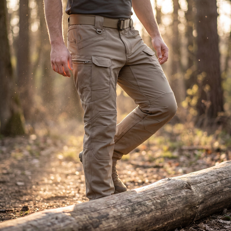 Men's Stretch Cargo Pants Micro Elastane Multi Pocket Hiking Trousers, product photo 3