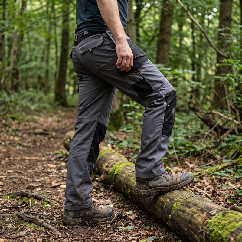 Men's Stretch Cargo Trousers Cotton Blend All Season Pockets, product photo 5