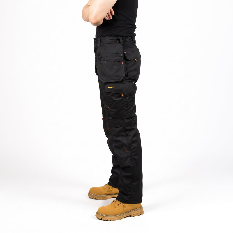 Men's Stretch Cargo Trousers Cotton Blend All Season Pockets, product photo 6