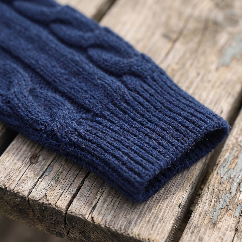 Men's Striped Knit Sweater Crew Neck Ribbed Cuffs Soft Jumper, product photo 4