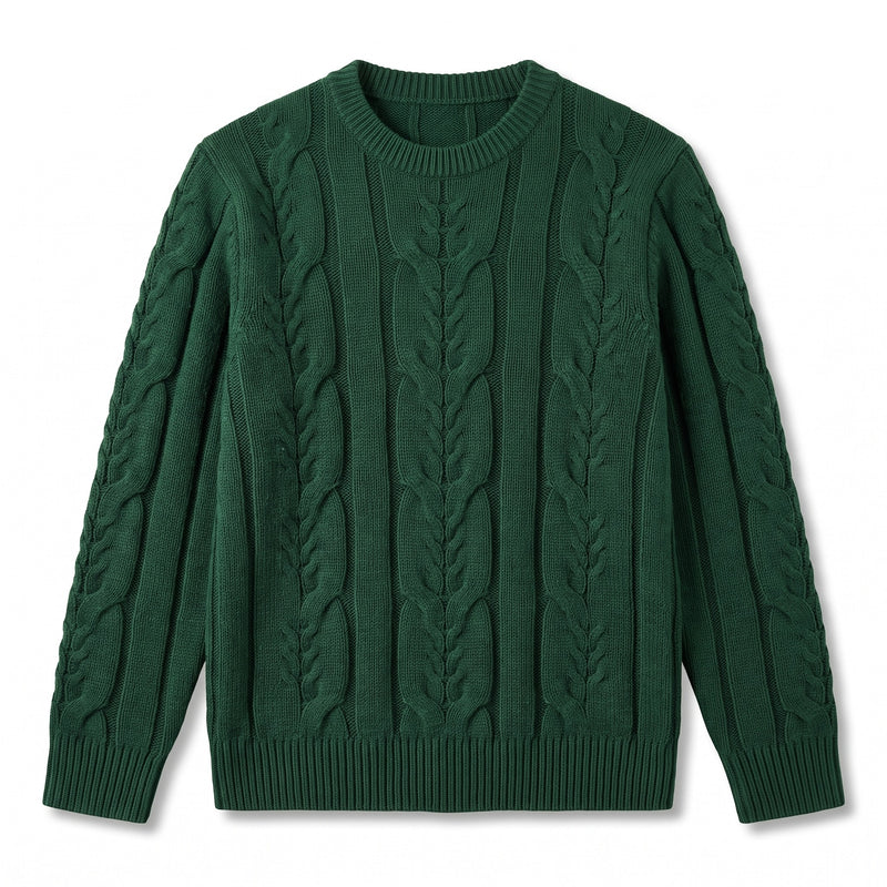 Men's Striped Knit Sweater Crew Neck Ribbed Cuffs Soft Jumper, product photo 9
