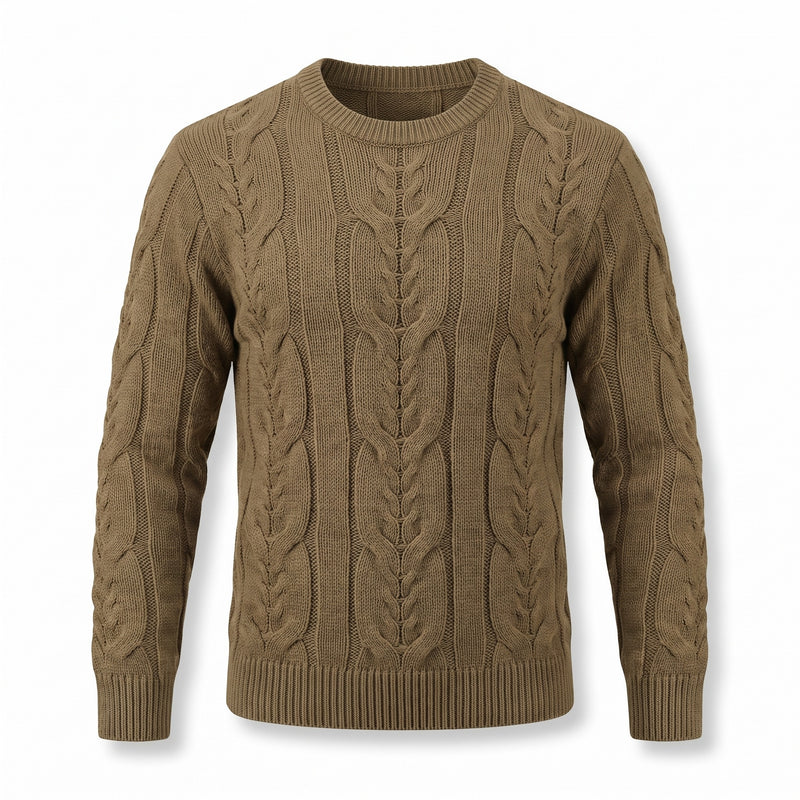 Men's Striped Knit Sweater Crew Neck Ribbed Cuffs Soft Jumper, product photo 12