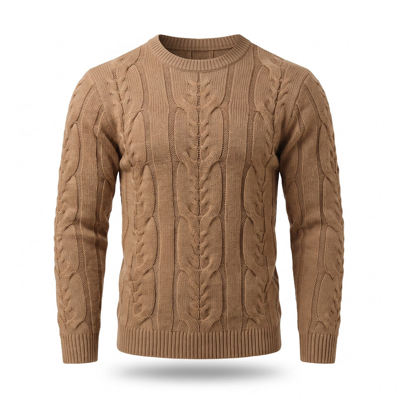 Men's Striped Knit Sweater Crew Neck Ribbed Cuffs Soft Jumper, product photo 13