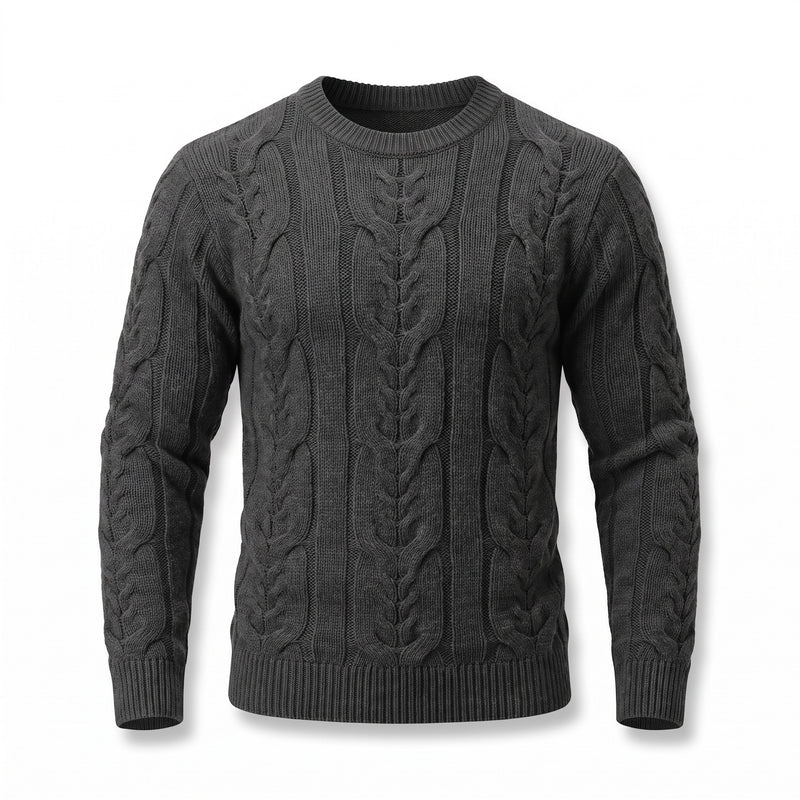 Men's Striped Knit Sweater Crew Neck Ribbed Cuffs Soft Jumper, product photo 14