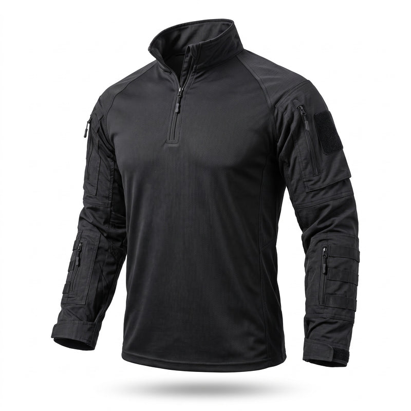 Men's Tactical Camo Shirt Long Sleeve Ripstop Multi Pocket, product photo 6