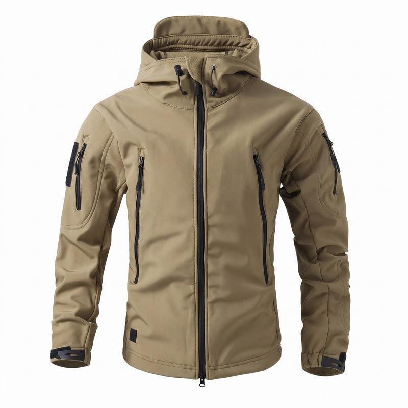 Men's Technical Softshell Jacket Hooded Storm Flap Multi Pocket, product photo 8