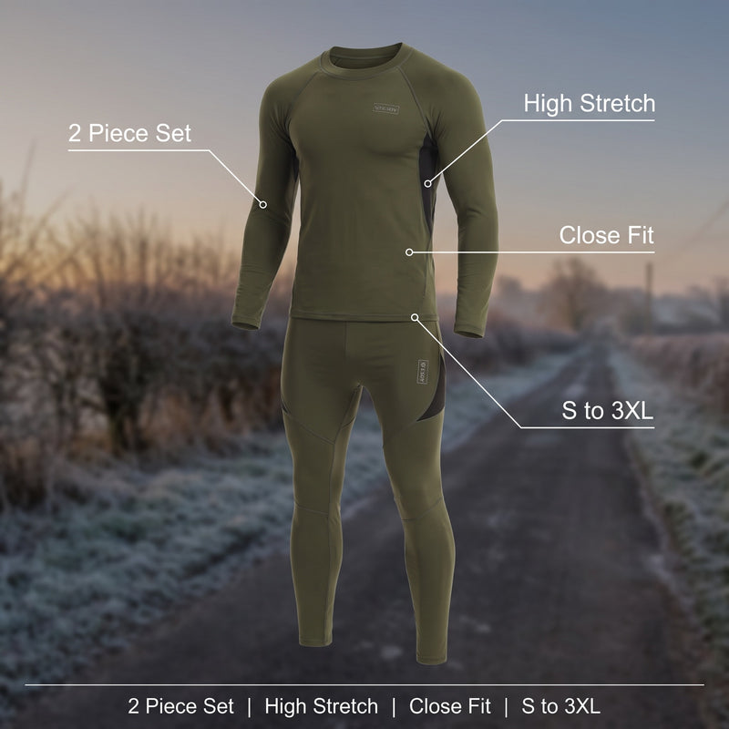 Men's Thermal Base Layer Set High Stretch Top and Bottoms, product photo 2