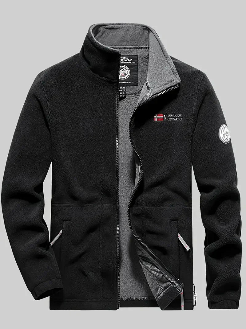 Men’s Thermal Fleece Jacket Warm Outdoor Hiking Coat – product view 8 | Great Lakes Outdoor