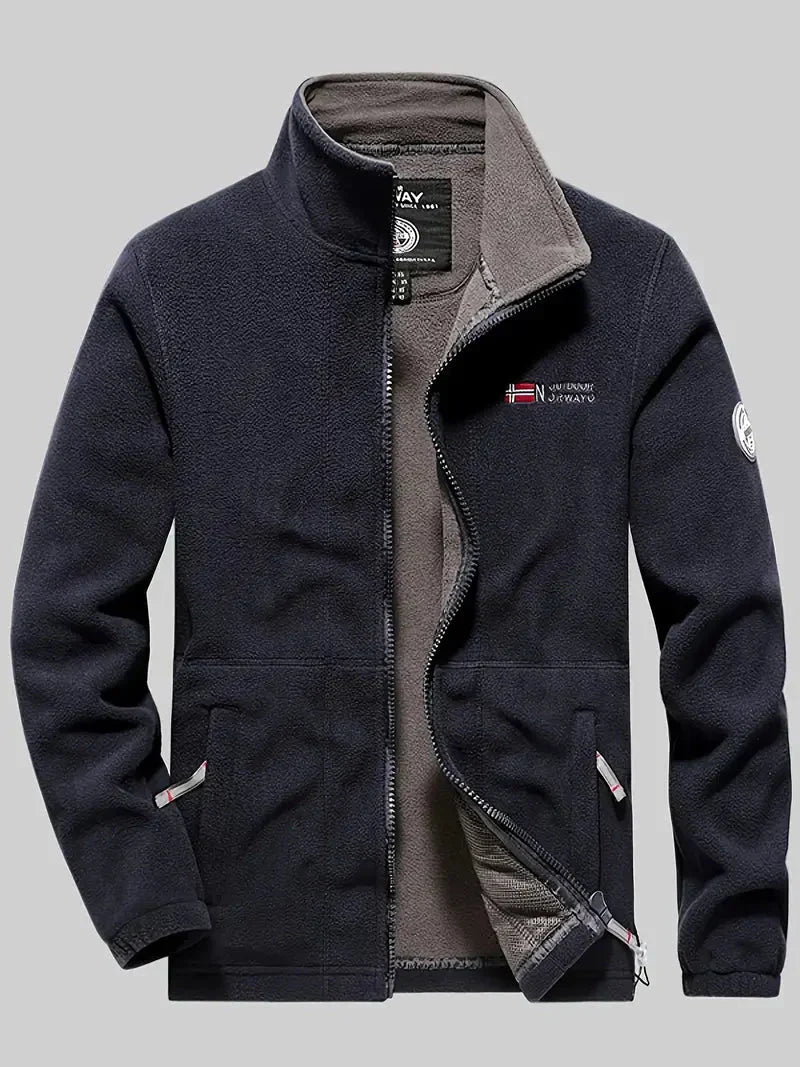 Men’s Thermal Fleece Jacket Warm Outdoor Hiking Coat – product view 9 | Great Lakes Outdoor
