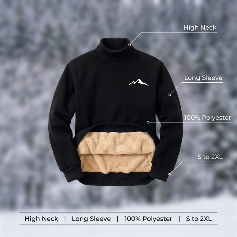 Men's Thermal Top High Neck Long Sleeve Warm Base Layer Pullover, product photo 2