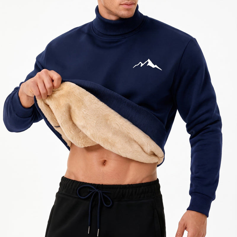 Men's Thermal Top High Neck Long Sleeve Warm Base Layer Pullover, product photo 7