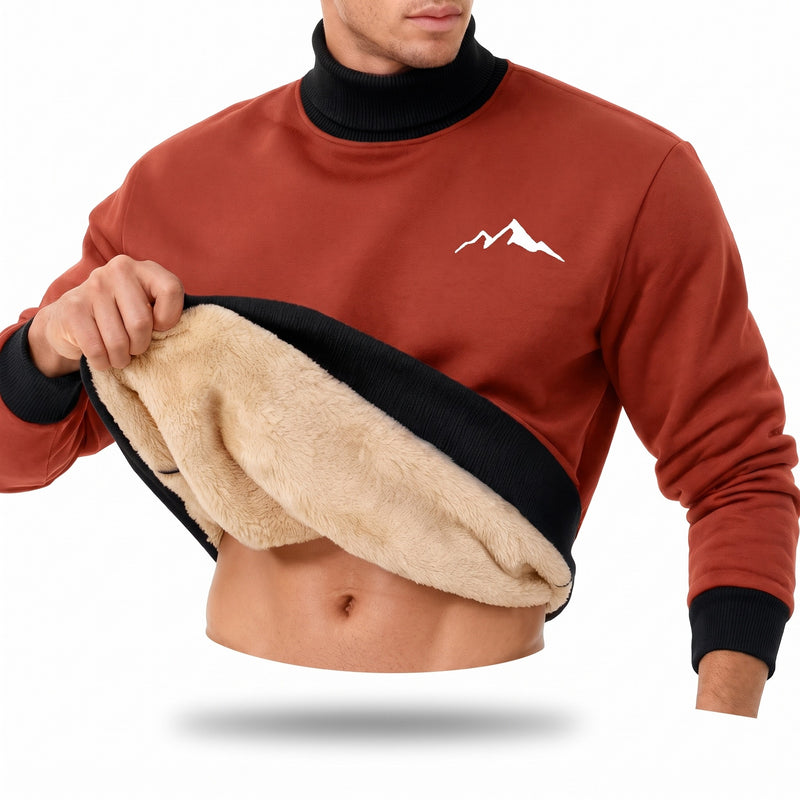 Men's Thermal Top High Neck Long Sleeve Warm Base Layer Pullover, product photo 8