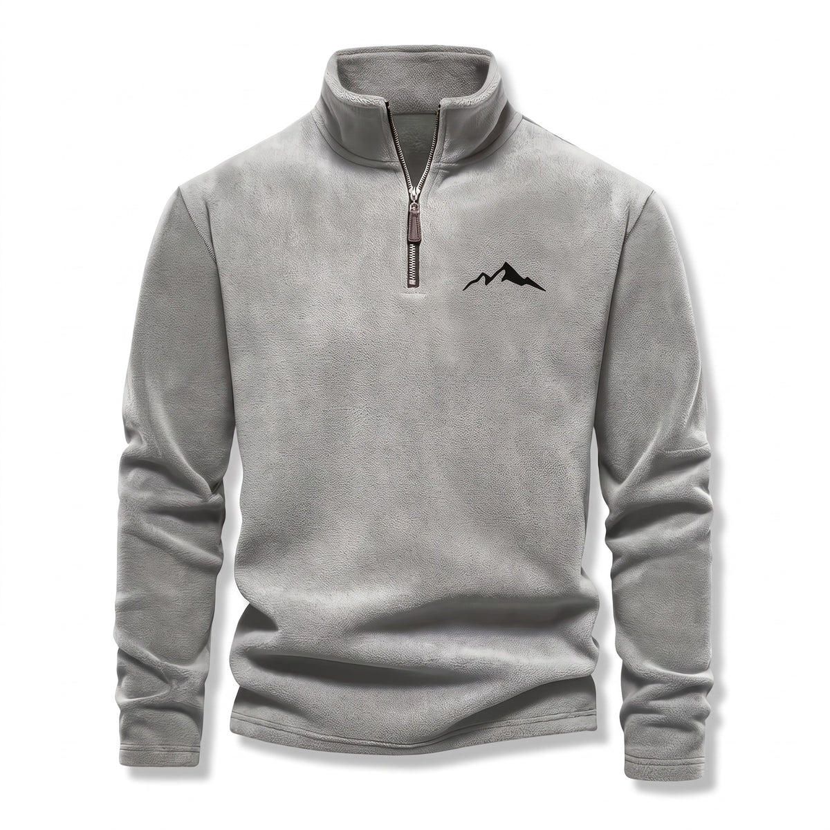 Men's Thick Knit Sweater Quarter Zip Lined Stand Collar Winter Top, product photo 1